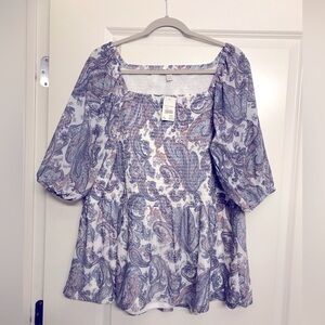 Cato Blue/Pink Paisley Shirt